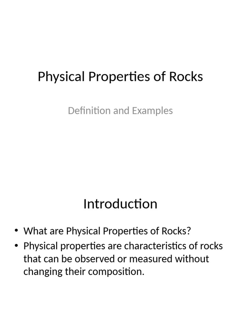 Physical Properties of Rocks | PDF