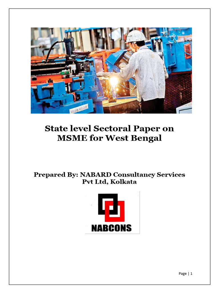 0901211141sectoral Paper On MSME - West Bengal | PDF | Swot Analysis ...