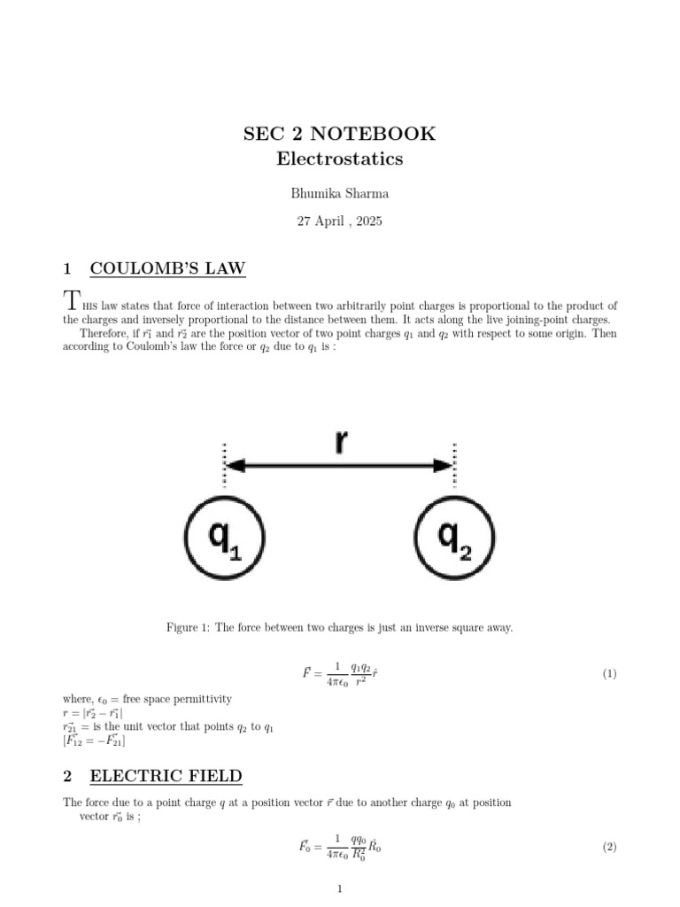 Understanding Electrostatics Concepts | PDF | Electric Field | Sphere