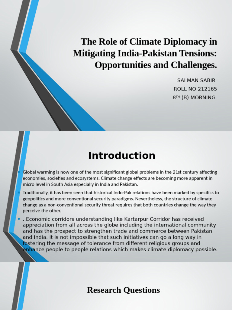 The Role of Climate Diplomacy in Mitigating India-Pakistan | PDF ...