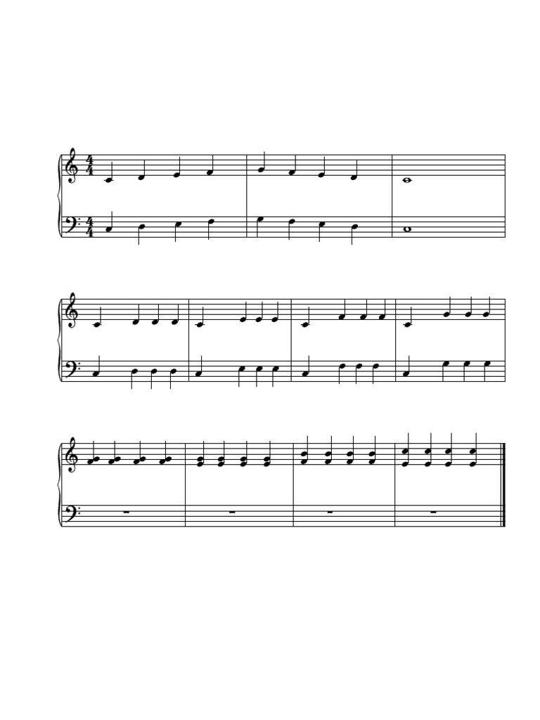 C Major Scale Piano Exercises | PDF