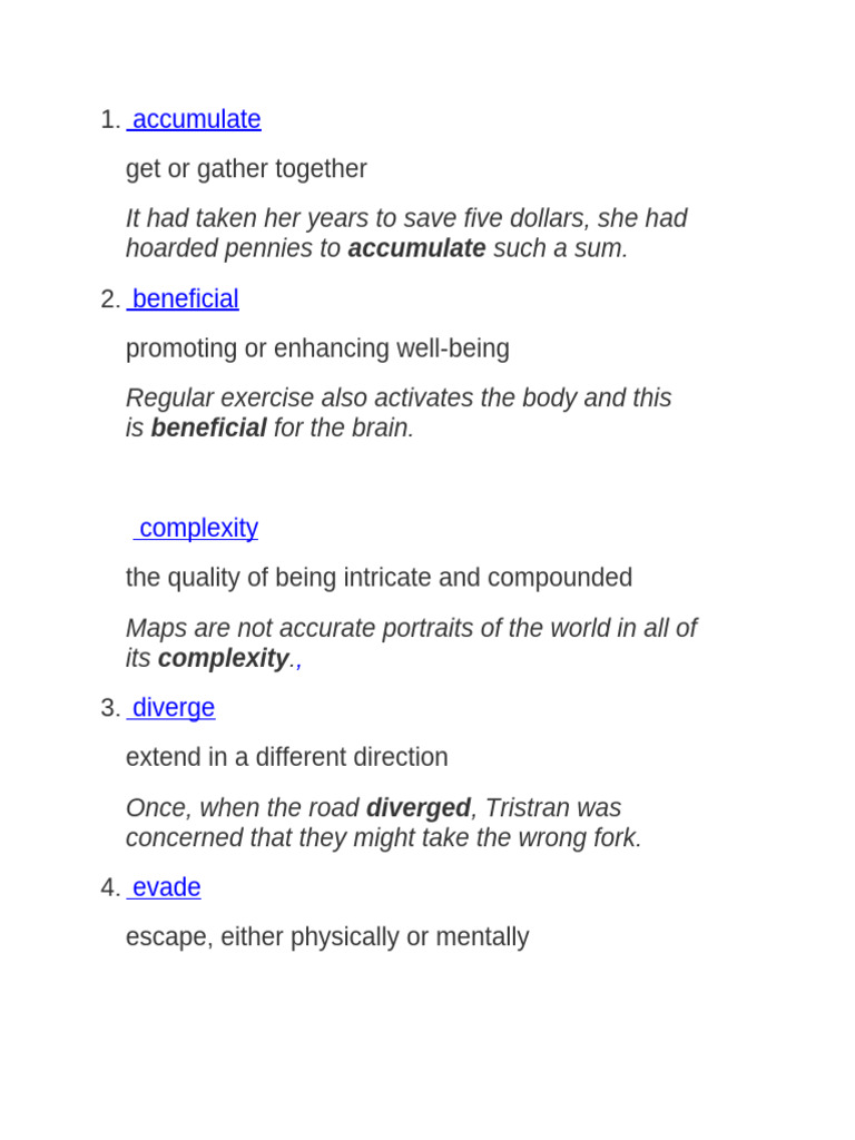 Vocabulary Accumulation for Grade 4 | PDF