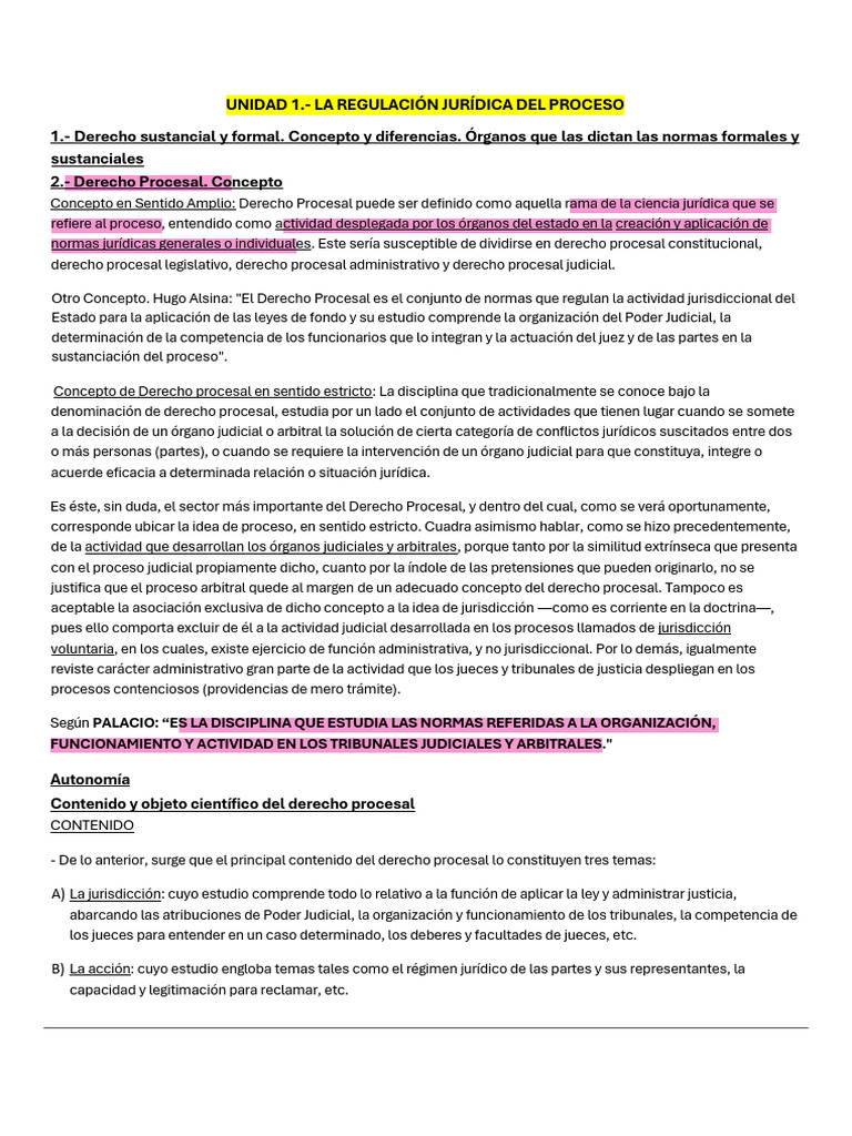 Conceptos Clave del Derecho Procesal | PDF | Ley procesal | Debido al ...