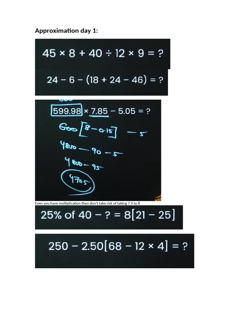 Approximation Day 1 | PDF