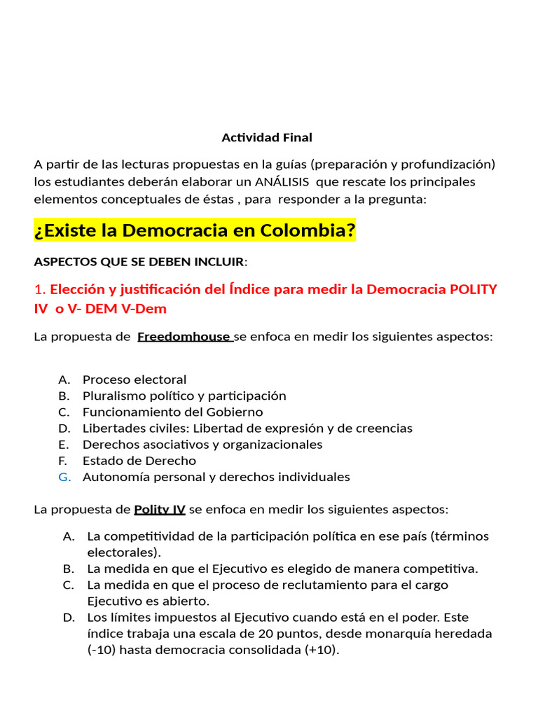 Análisis de la Democracia en Colombia | PDF | Colombia | Democracia