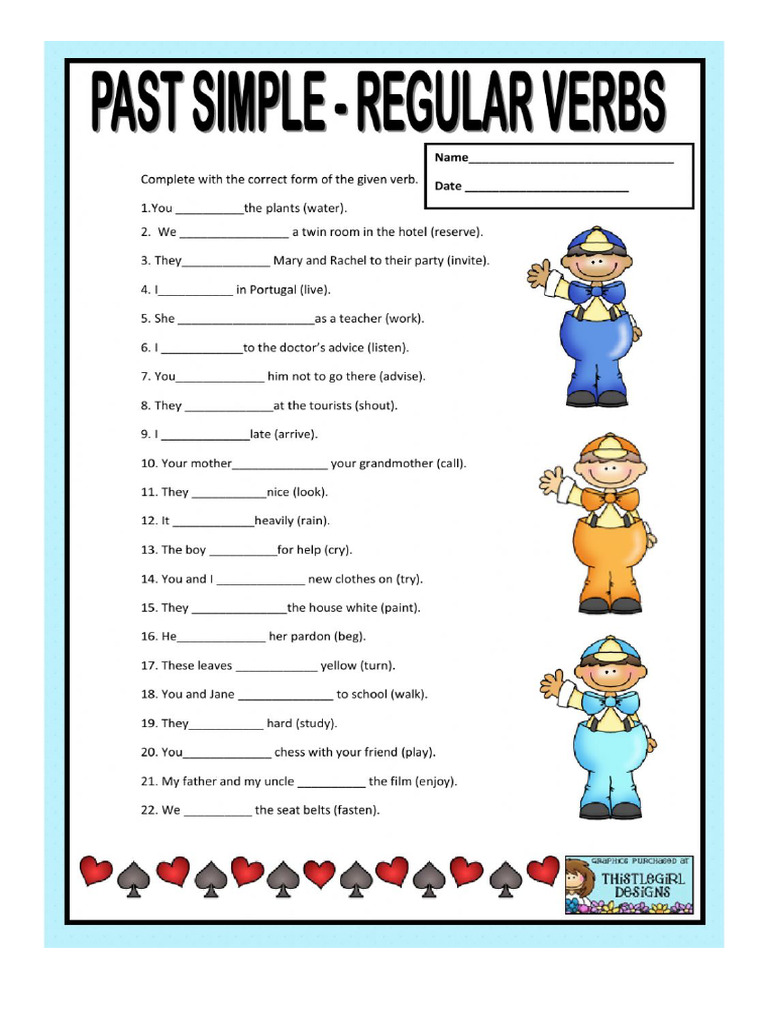 Past Simple Regular Verbs | PDF