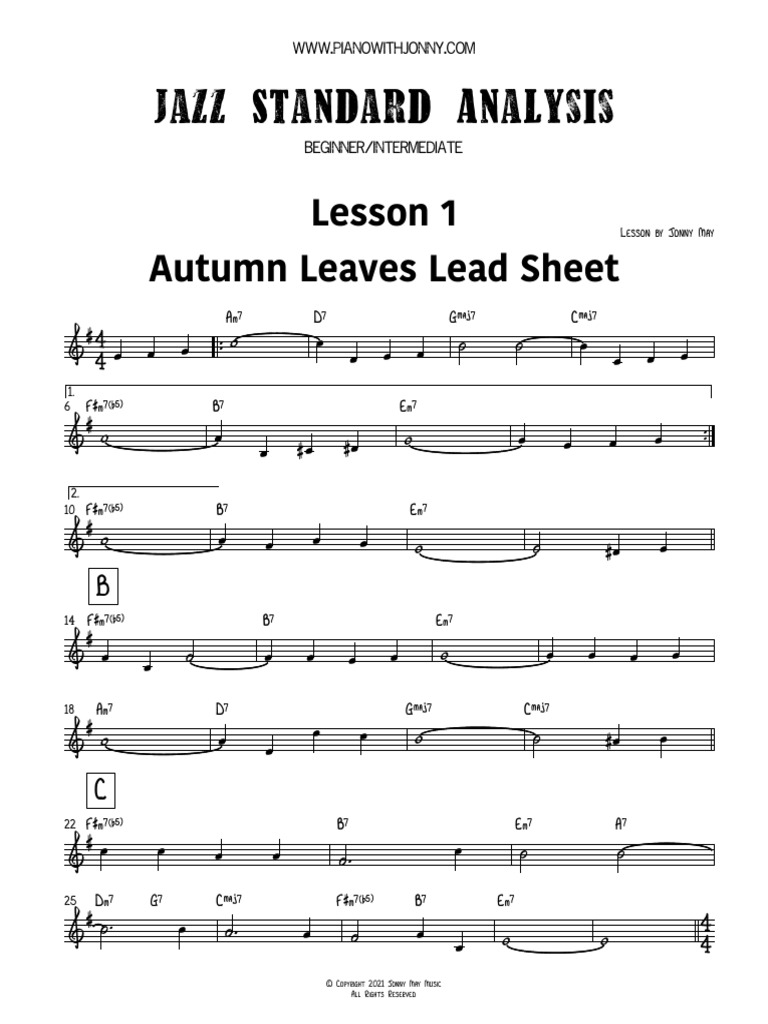 Jazz Standard Analysis 1 | PDF | Chord (Music) | Harmony