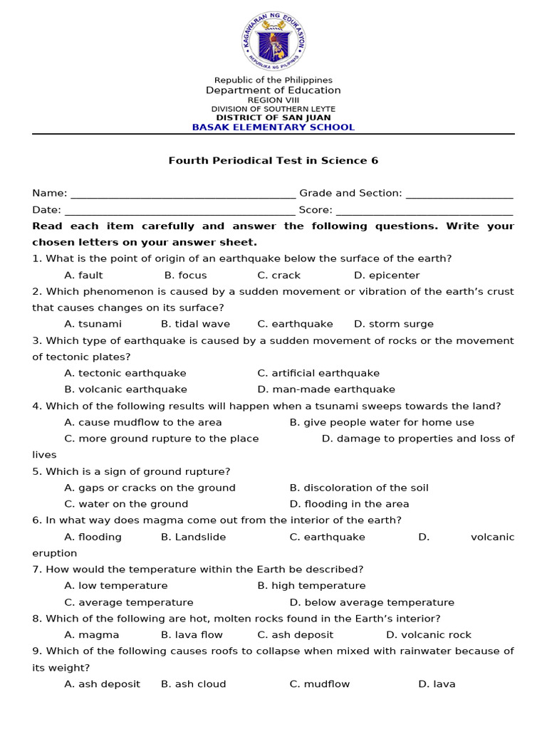 Science 6 Periodical Test Guide | PDF | Planets | Planets In Astrology