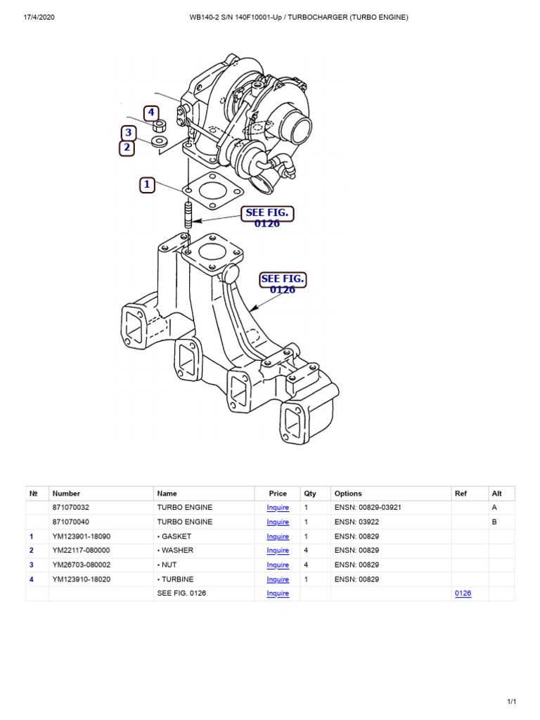Turbocharger Parts List and Pricing | PDF
