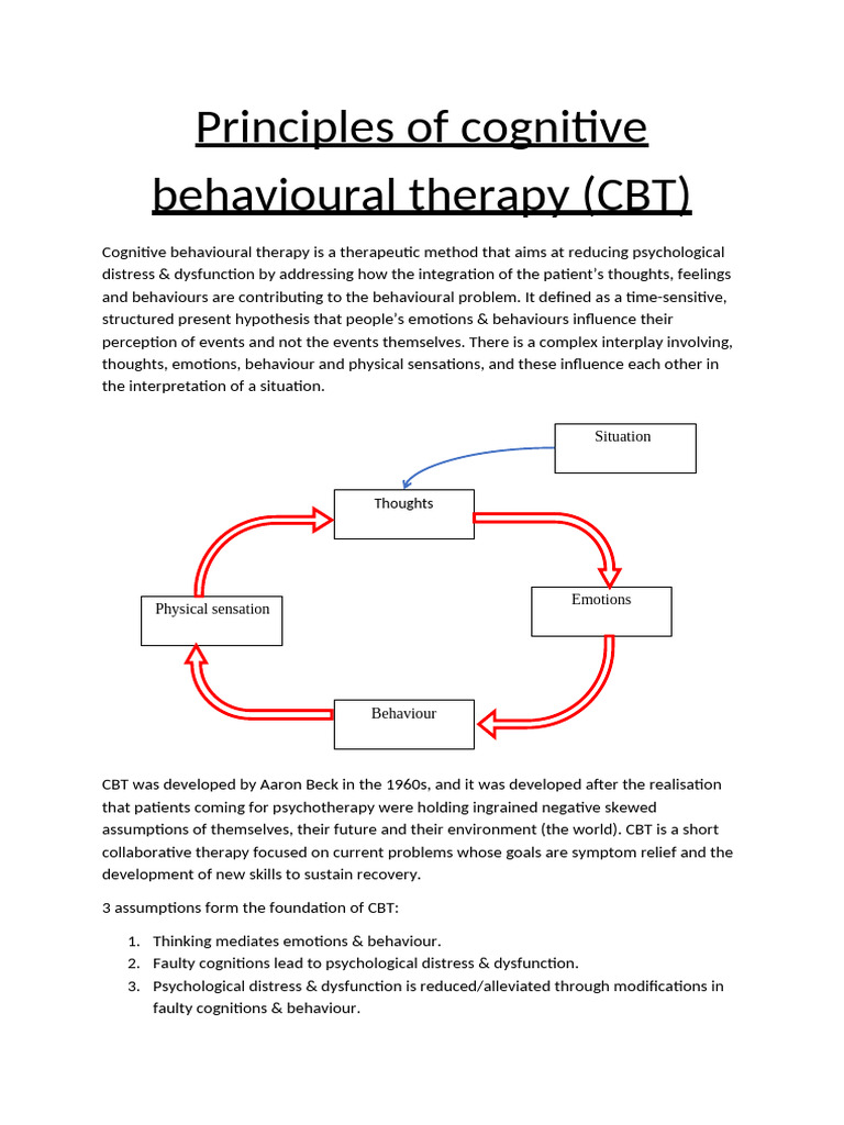 Principles of Cognitive Behavioral Therapy | PDF | Cognitive Behavioral ...