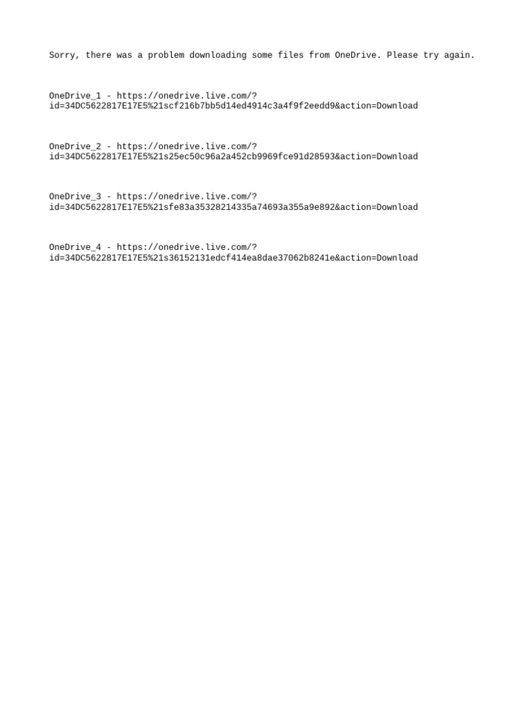 OneDrive Download Error Troubleshooting | PDF