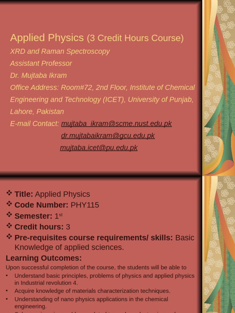 Applied Physics Course Overview | PDF | Physical Chemistry ...