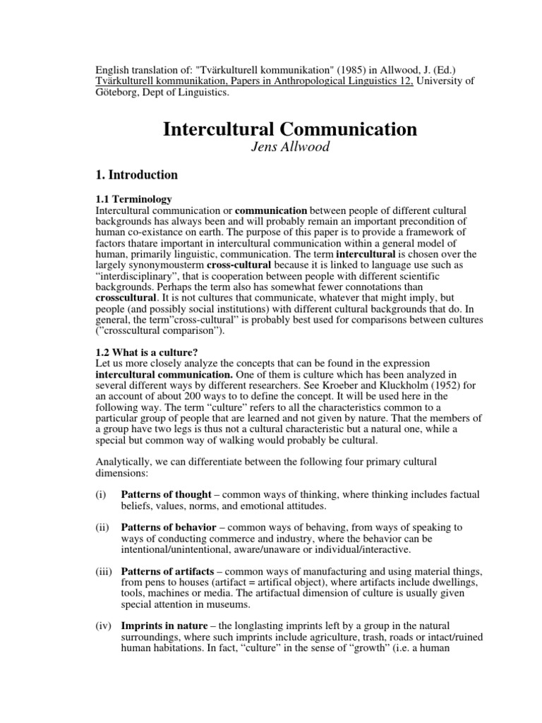 Intercultural Communication | PDF | Cross Cultural Communication ...