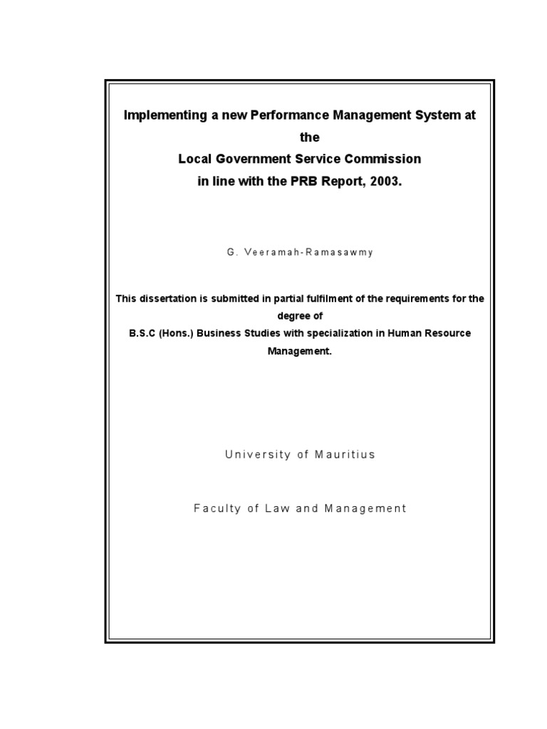 dissertation on performance management