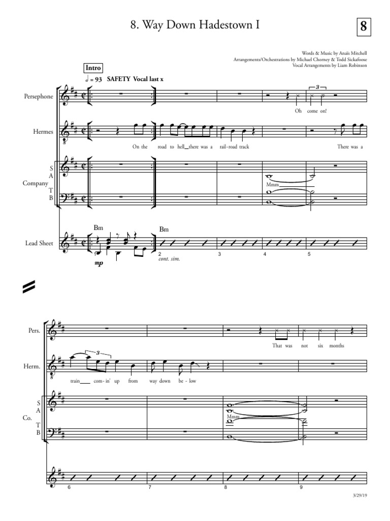 Way Down in Hadestown Sheet Music | PDF