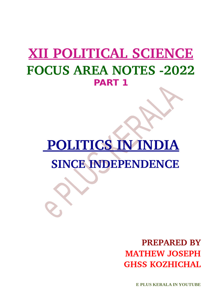 (Mal) Xii Focus Area Notes Part 1 | PDF