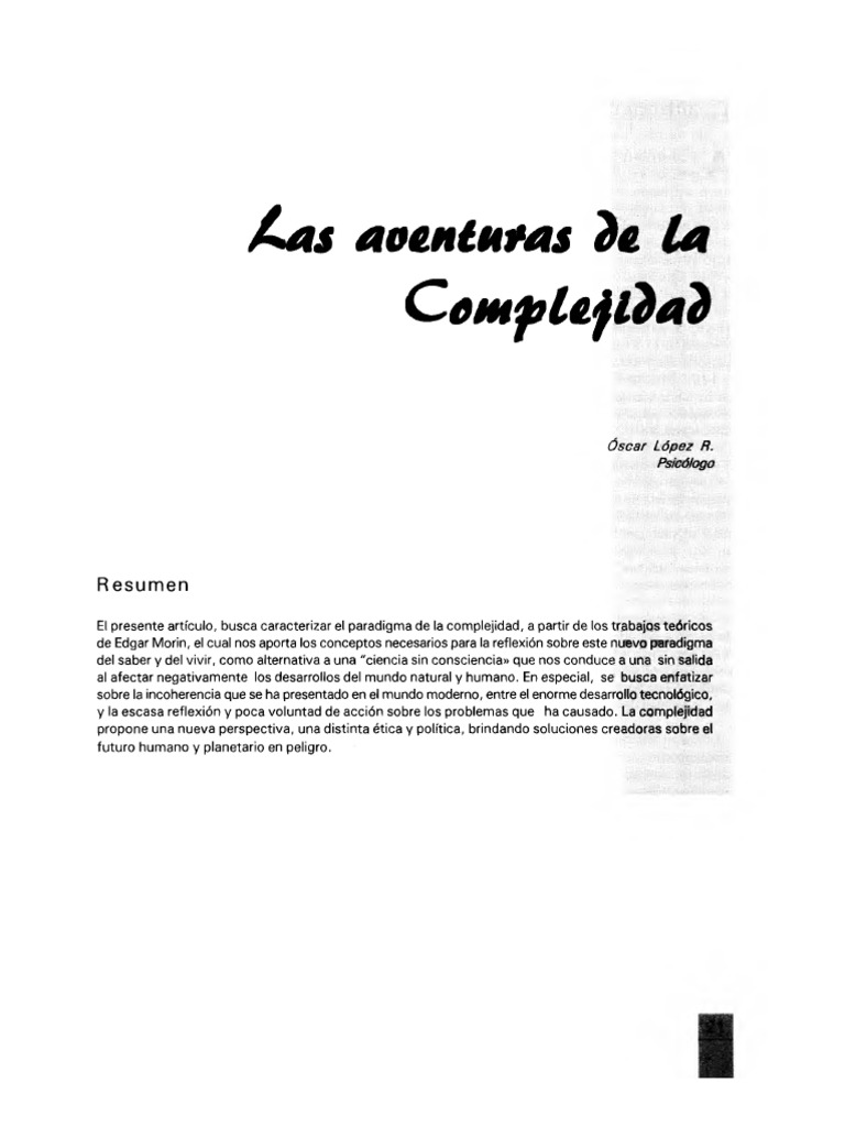 Paradigma de la Complejidad según Morin | PDF | Paradigma | Física