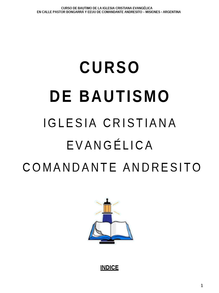 Curso de Bautismo en Comandante Andresito | PDF | Cristo (título ...