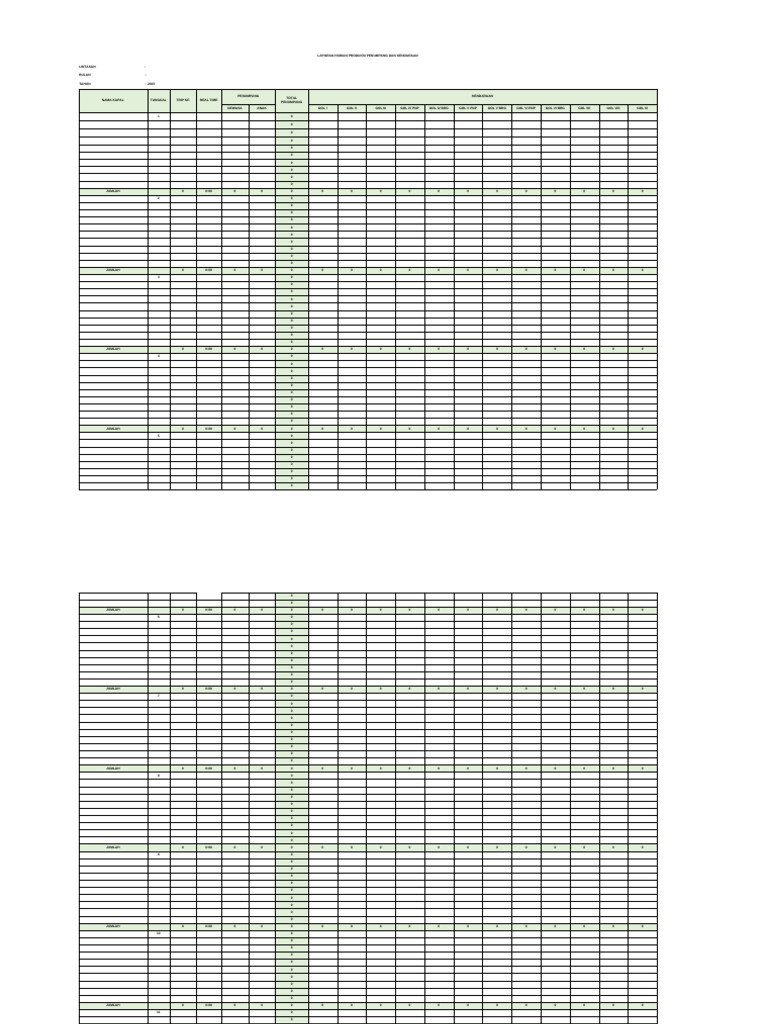 Format Data Produksi | PDF