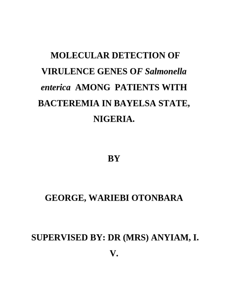 Virulence Gene Detection in Salmonella | PDF | Salmonella | Polymerase ...