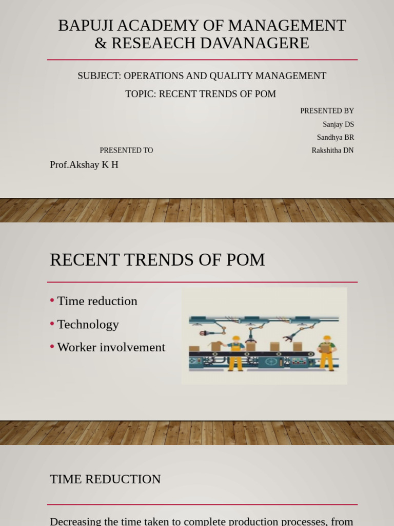 Recent Trends in Production Operations Management | PDF