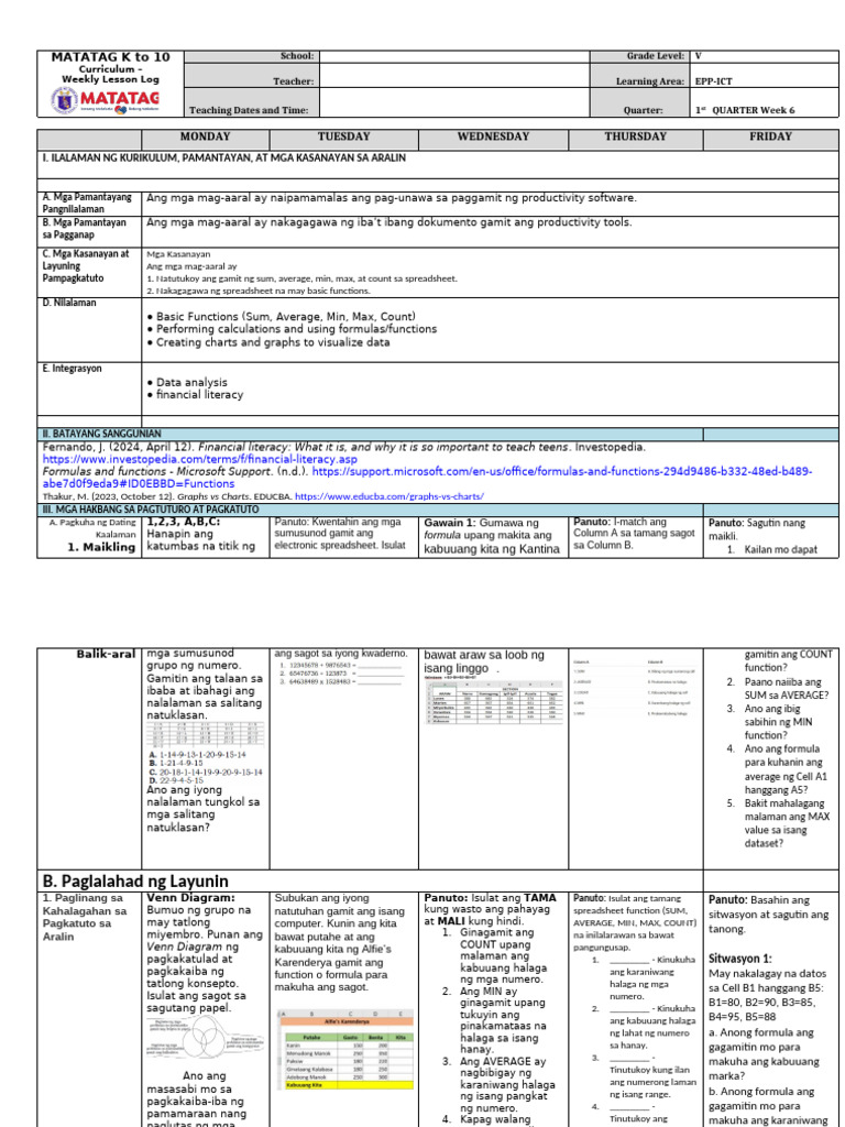 DLL - Epp Ict 5 - Q1 W6 | PDF