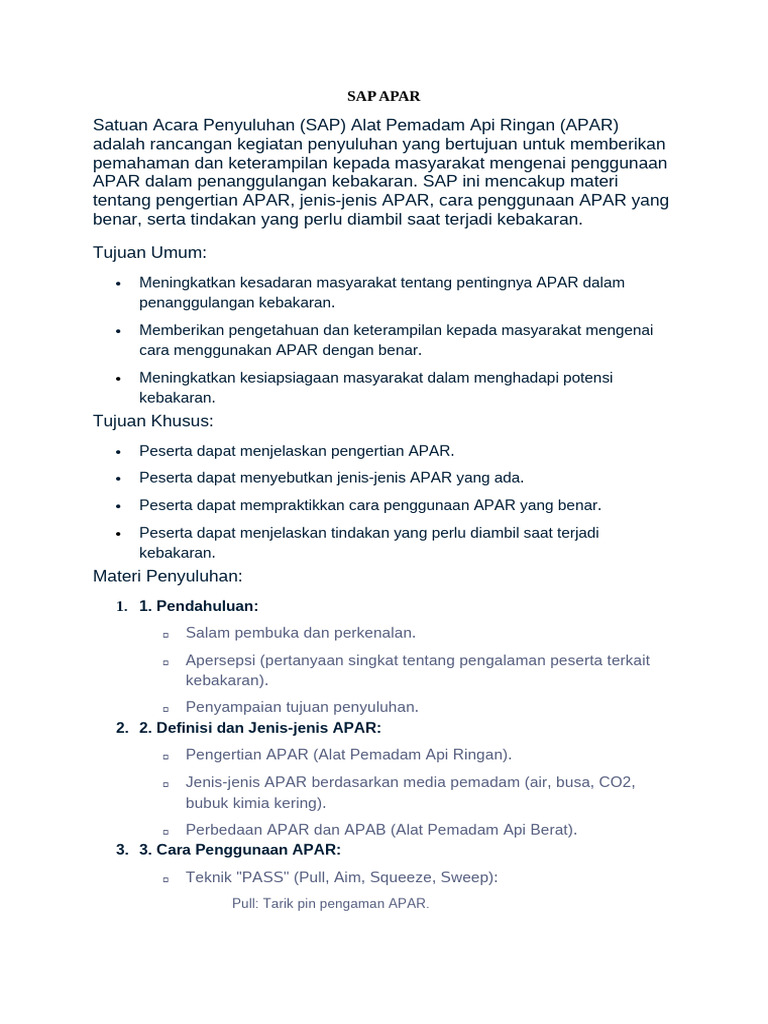 Penyuluhan Penggunaan APAR Efektif | PDF