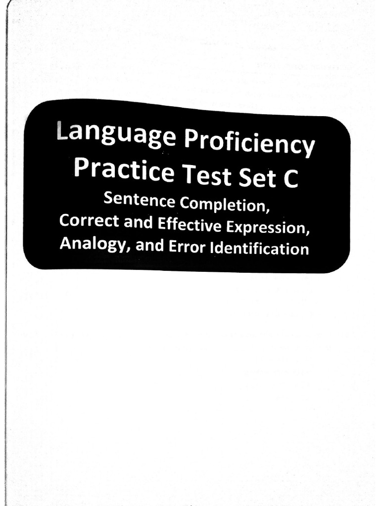 (English) SET C Language Proficiency Practice Test | PDF