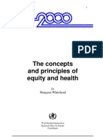 Equity and Health: Reducing Health Inequalities