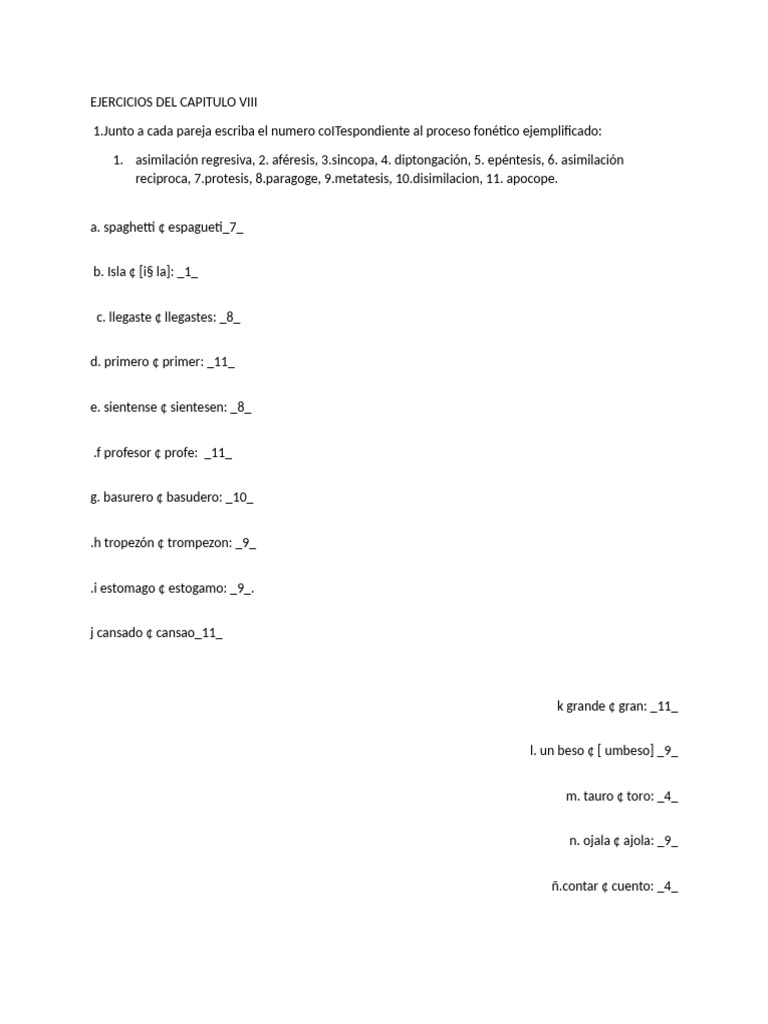 Ejercicios de Fonética y Silabación | PDF | Sílaba | Vocal