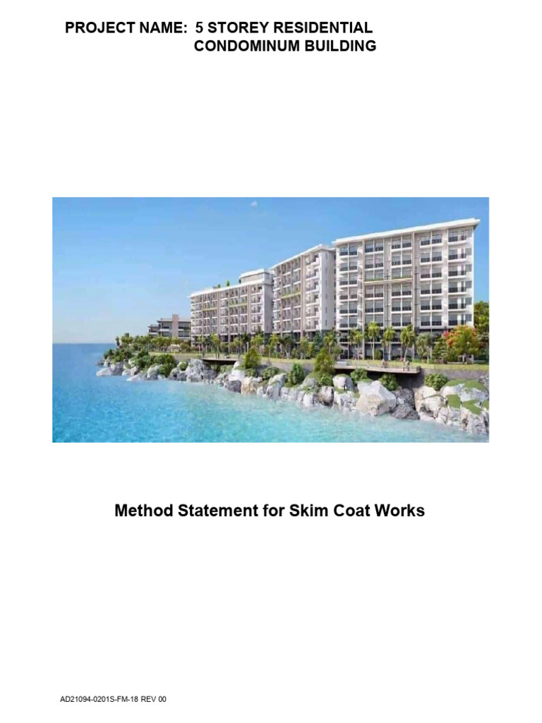 Skim Coat Method Statement for Condo Project | PDF | Plaster | Paint