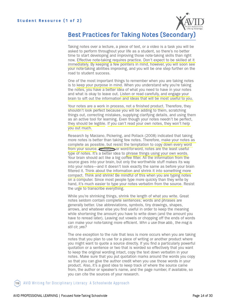 Effective Note-Taking Strategies | PDF | Human Communication