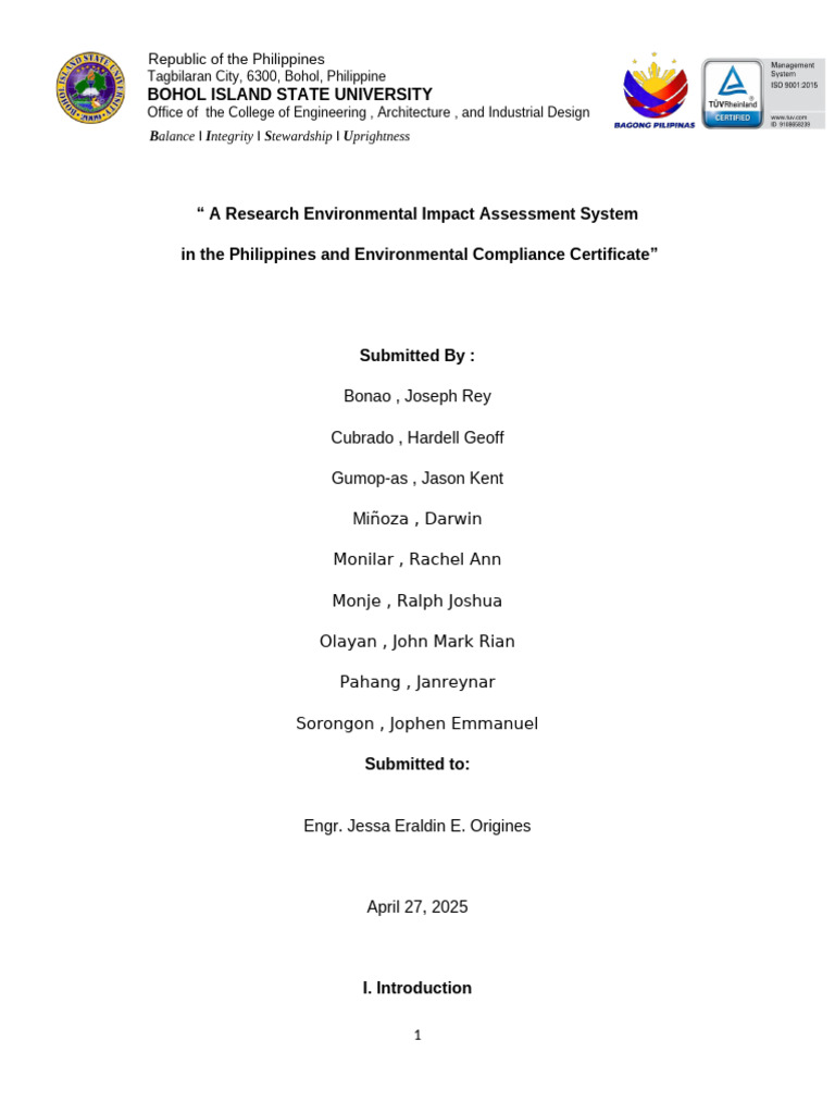 Philippine EIA System and ECC Overview | PDF | Environmental Impact ...