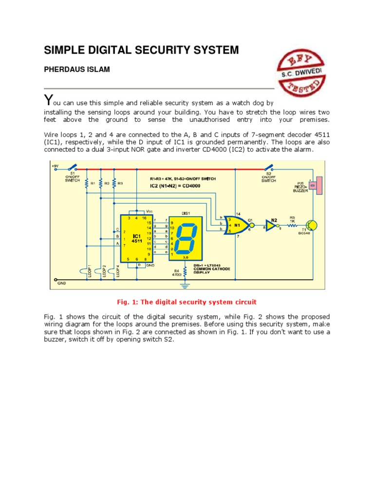 Simple Digital Security System Guide | PDF | Security Alarm | Amplifier