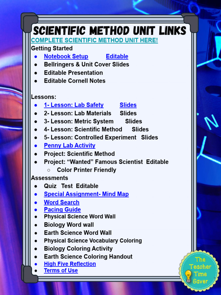 Complete Scientific Method Unit Here!: Notebook Setup Editable | PDF
