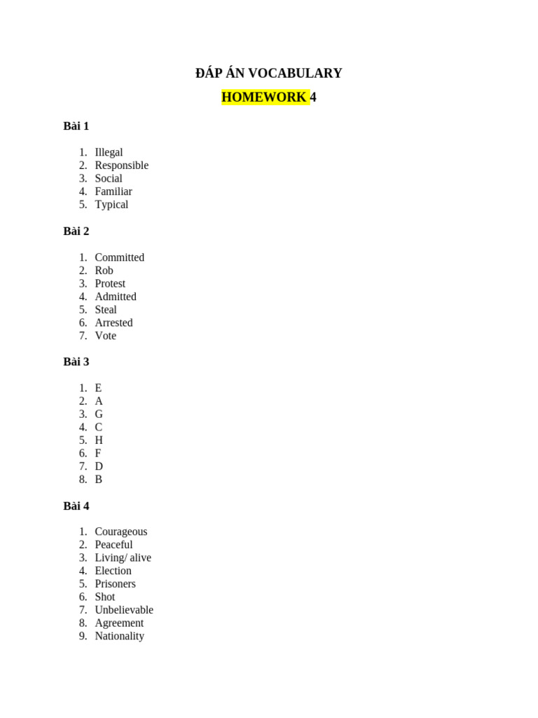 ĐÁP ÁN HOMEWORK UNIT 1 Anh 9 | PDF