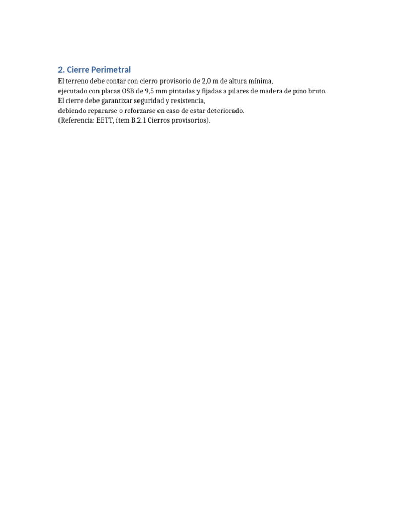 Cierre Perimetral Provisorio de Seguridad | PDF