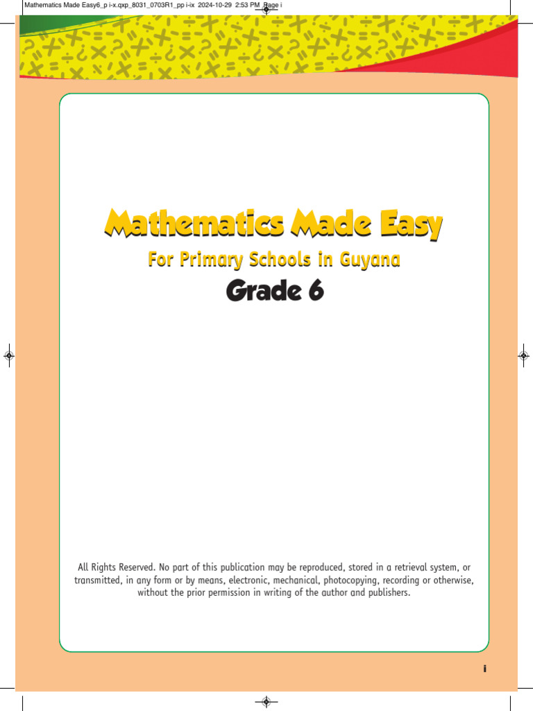 Grade 6 Mathematics Made Easy Guide | PDF | Numbers | Area