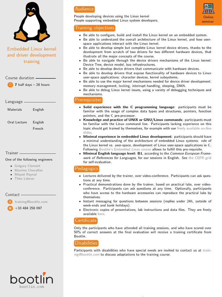Embedded Linux Kernel Driver Training | PDF | Kernel (Operating System ...