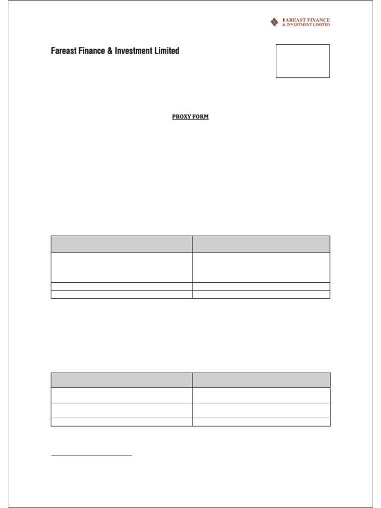 23 RD Agm Proxy Form | PDF