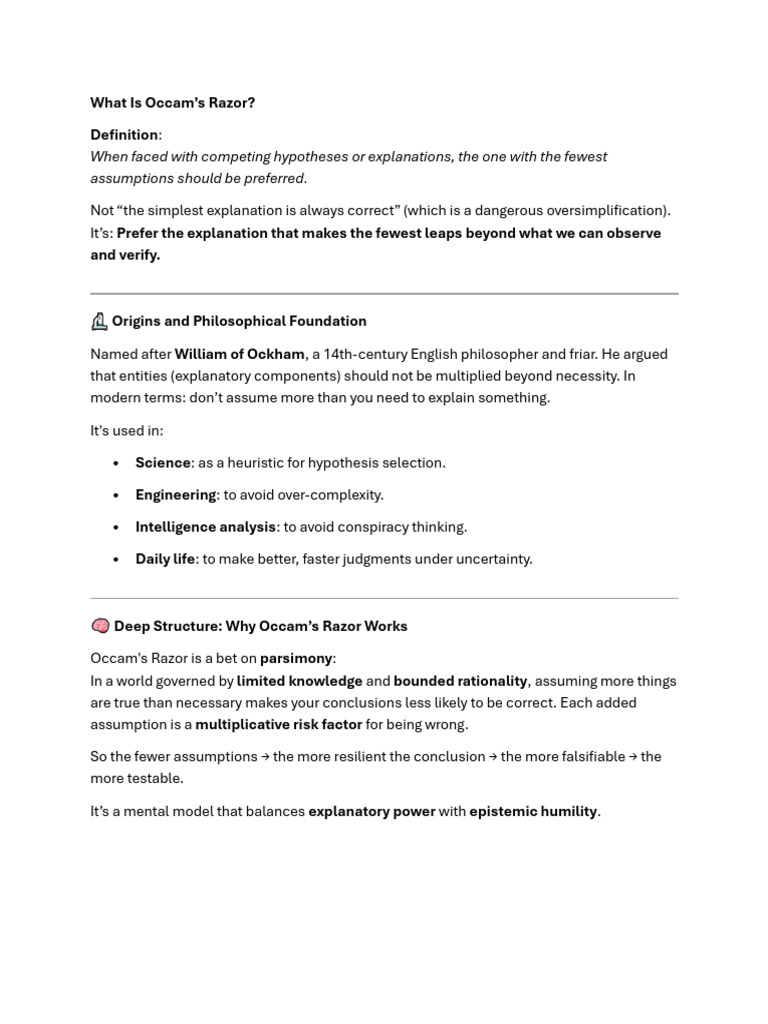Understanding Occam's Razor | PDF