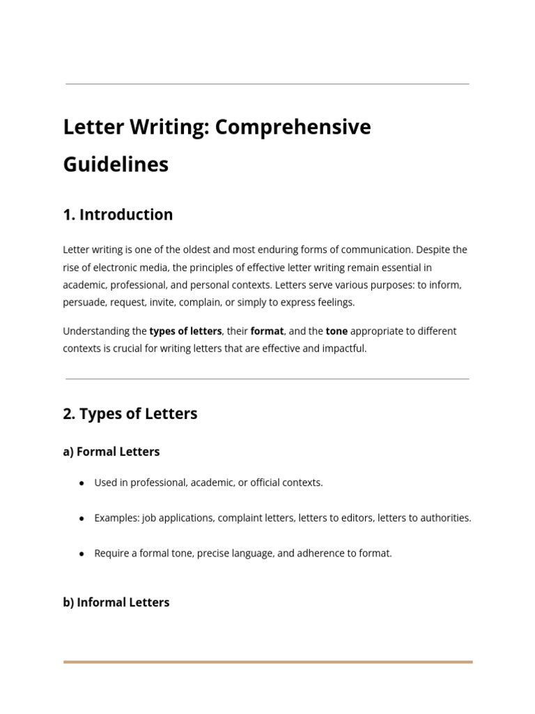 Letter Writing_ Comprehensive Guidelines | PDF | Communication | Human ...