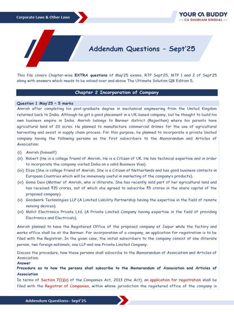 Addendum Sheet for Sept'25 (1) | PDF | Limited Liability Partnership ...