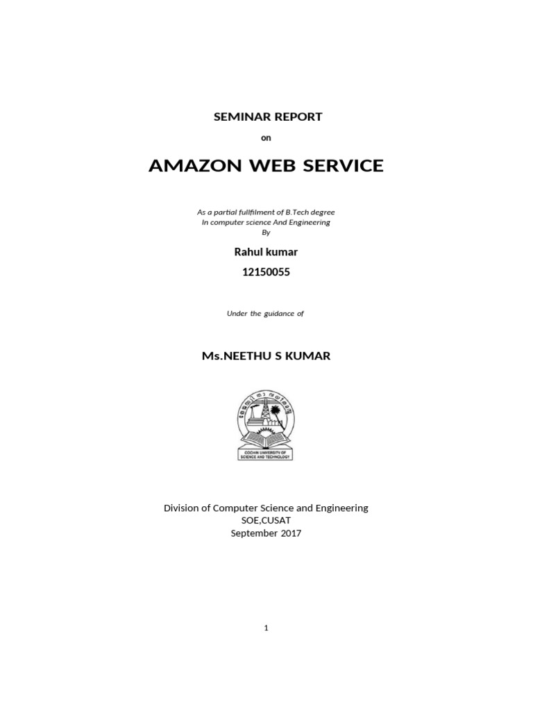 AWS Cloud Computing Seminar Report | PDF | Amazon Web Services | Cloud ...