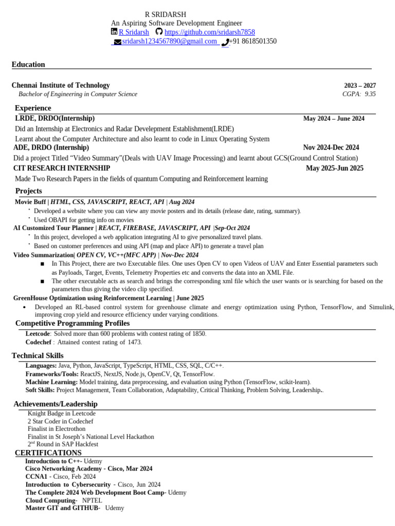 Aspiring Software Engineer Profile | PDF | Software | Computing