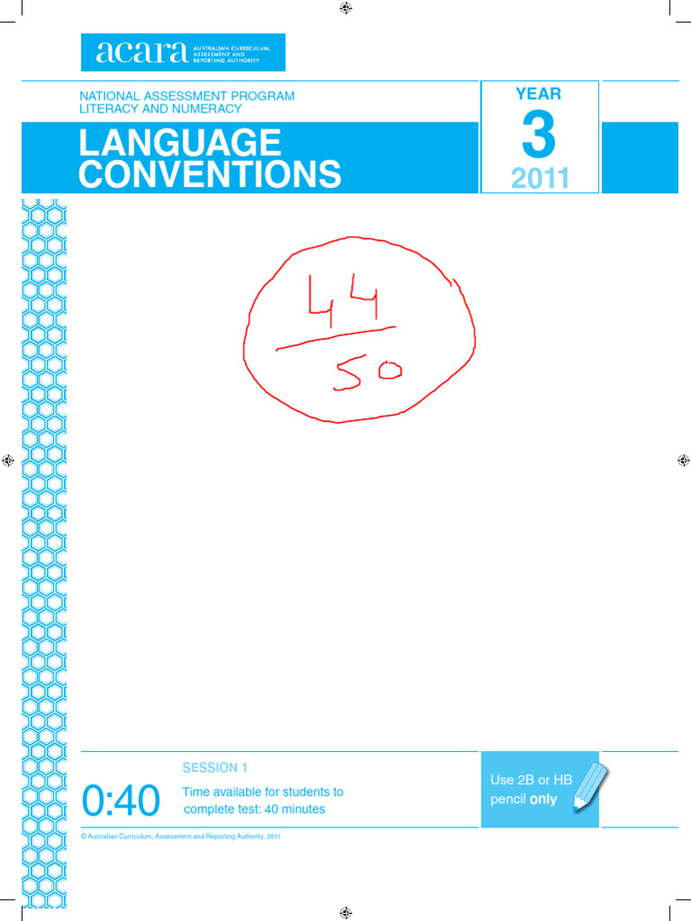 Kami Export - 201101 NAPLAN 2011 Final Test Language Conventions Year 3 ...