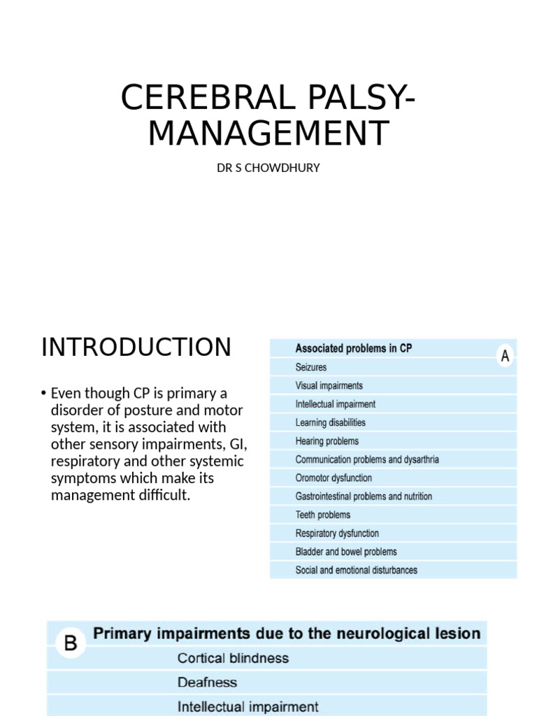 Cerebral Palsy Management | PDF | Cerebral Palsy | Neuromuscular Junction