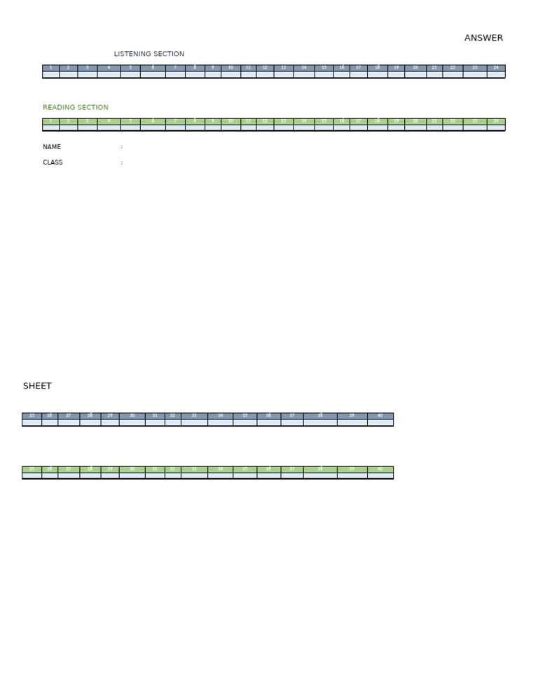 Answer Sheet | PDF