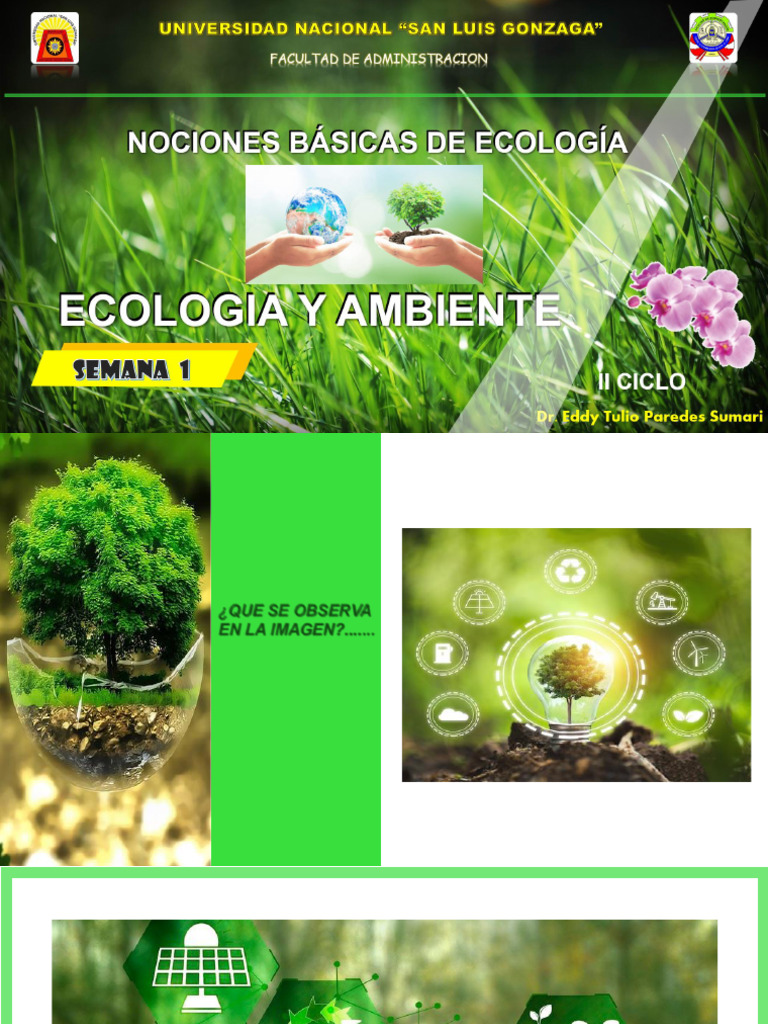 SEMANA 01 - Nociones Básicas de La Ecología | PDF | Ecología | Entorno ...
