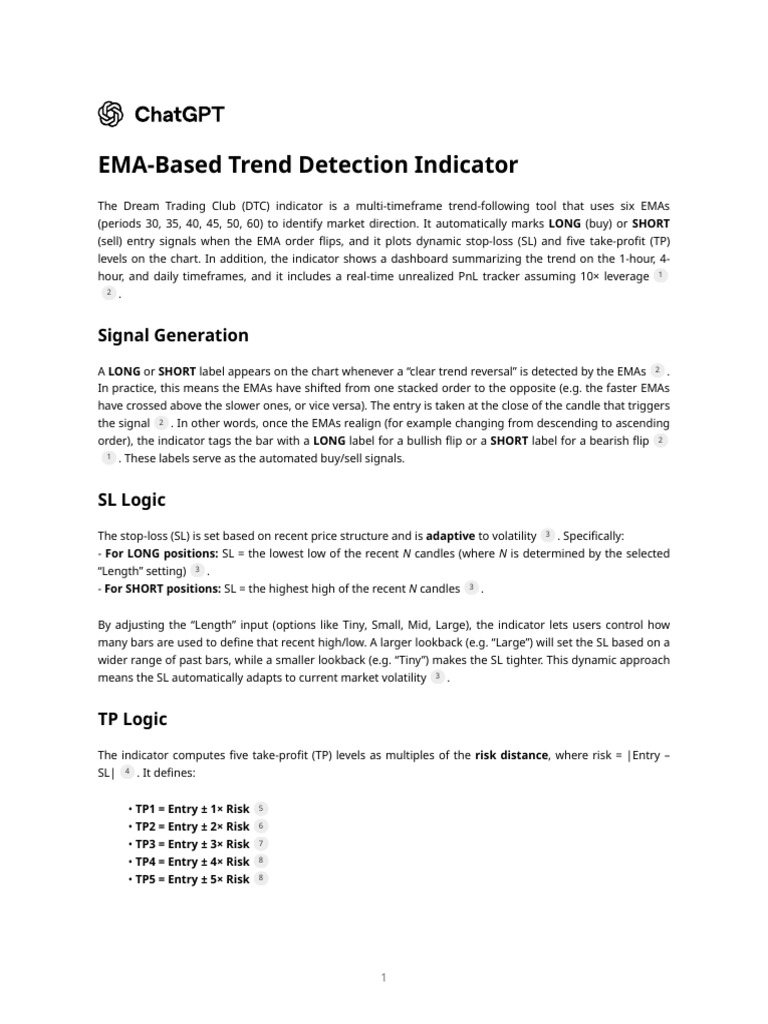 DTC Indicator: EMA Trend Detection Guide | PDF | Market Trend